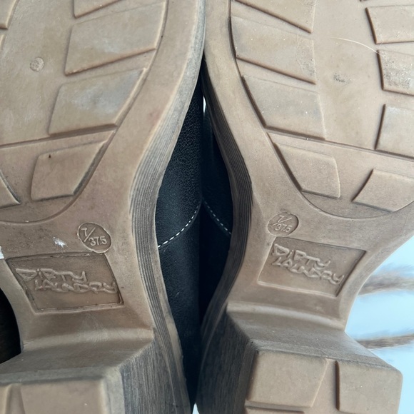 Dirty Laundry Black Faux Leather Ankle Boots with Cream Sherpa fur size 7 - Picture 6 of 7